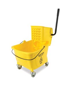 Boardwalk®Pro-Pac Side-Squeeze Wringer/Bucket Combo, 35 qt, Yellow/Silver