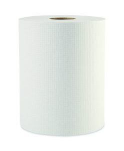 Boardwalk®Hardwound Paper Towels, 1-Ply, 8" x 600 ft, White, 2" Core, 12 Rolls/Carton