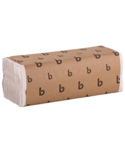 Boardwalk®C-Fold Paper Towels, 1-Ply, 11.44 x 10, Bleached White, 198 Sheets/Pack, 12 Packs/Carton