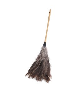 Boardwalk®Professional Ostrich Feather Duster, 16" Wood Handle, 12" Gray Bristle