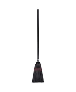 Boardwalk®Flag Tipped Poly Lobby Brooms, Flag Tipped Poly Bristles, 38" Overall Length, Natural/Black, 12/Carton