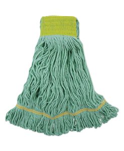 Boardwalk®EcoMop Looped-End Mop Head, Recycled Fibers, Large Size, Green, 12/Carton