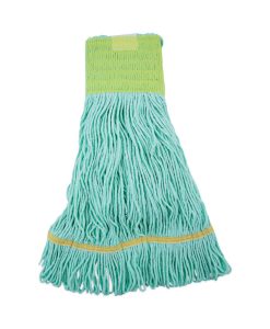 Boardwalk®EcoMop Looped-End Mop Head, Recycled Fibers, Medium Size, Green