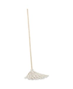 Boardwalk®Handle/Deck Mops, #12 White Cotton Head, 48" Natural Wood Handle, 6/Pack