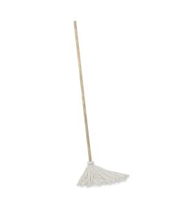 Boardwalk®Handle/Deck Mops, #12 White Rayon Head, 48" Natural Wood Handle, 6/Pack