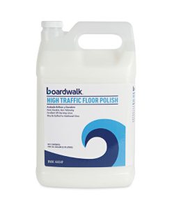 Boardwalk®High Traffic Floor Polish, Apply 3 to 5 Coats per Application, Unscented, 1 gal Bottle, 4/Carton