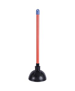 Boardwalk®Toilet Plunger, 18" Plastic Handle, 5.63" dia, Red/Black, 6/Carton
