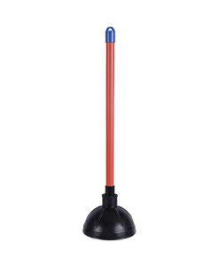 Boardwalk®Toilet Plunger, 18" Plastic Handle, 5.63" dia, Red/Black