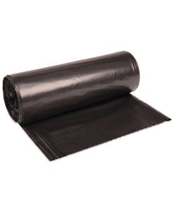 Boardwalk®High-Density Can Liners, 56 gal, 19 mic, 43" x 47", Black, Perforated Roll, 25 Bags/Roll, 6 Rolls/Carton