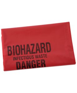 Boardwalk®Linear Low Density Health Care Trash Can Liners, 16 gal, 1.3 mil, 24" x 32", Red, Flat Pack, 250/Carton