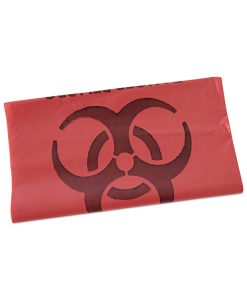 Boardwalk®Linear Low Density Health Care Trash Can Liners, 33 gal, 1.3 mil, 33" x 39", Red, Flat Pack, 150/Carton