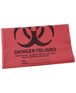 Boardwalk®Linear Low Density Health Care Trash Can Liners, 45 gal, 1.3 mil, 40" x 46", Red, Flat Pack, 100/Carton