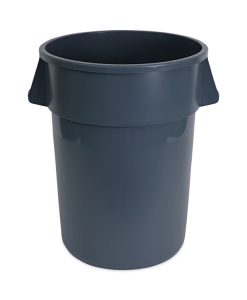 Boardwalk®Round Waste Receptacle, 44 gal, Plastic, Gray