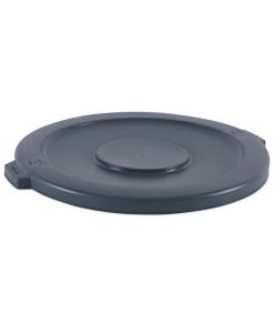 Boardwalk®Lids for 44 gal Waste Receptacles, Flat-Top, Round, Plastic Gray