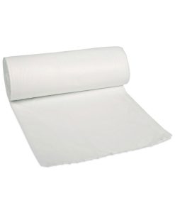 Boardwalk®Low-Density Waste Can Liners, 30 gal, 0.5 mil, 30" x 36", White, Perforated Roll, 10 Bags/Roll, 20 Rolls/Carton