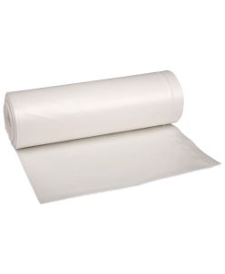Boardwalk®Low-Density Waste Can Liners, 33 gal, 0.6 mil, 33" x 39", White, Perforated Roll, 25 Bags/Roll, 6 Rolls/Carton