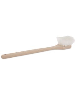 Boardwalk®Utility Brush, Cream Nylon Bristles, 5.5" Brush, 14.5" Tan Plastic Handle