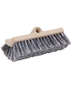 Boardwalk®Dual-Surface Vehicle Brush, Black Polypropylene Bristles, 10" Brush, Brown Plastic Handle