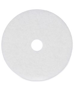 Boardwalk®Polishing Floor Pads, 20" Diameter, White, 5/Carton