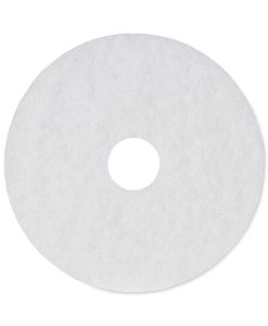 Boardwalk®Polishing Floor Pads, 16" Diameter, White, 5/Carton