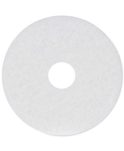 Boardwalk®Polishing Floor Pads, 15" Diameter, White, 5/Carton