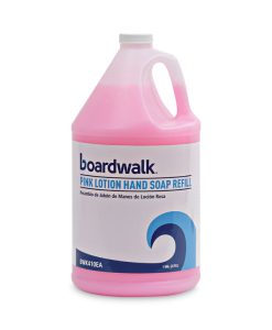 Boardwalk®Mild Cleansing Pink Lotion Hand Soap Refill, Cherry Scent, 1 gal Bottle, 4/Carton