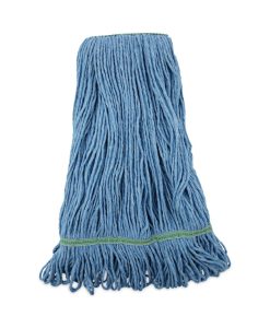 Boardwalk®Super Loop Wet Mop Head, Cotton/Synthetic Fiber, 1" Headband, Medium Size, Blue, 12/Carton