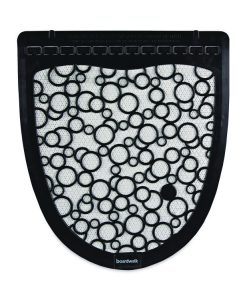 Boardwalk®Disposable Urinal Floor Mat 2.0, Shield-Shaped, Black/White Slip-Resistant Surface, 17.5" x 20", 6/Carton