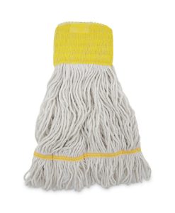Boardwalk®Super Loop Wet Mop Head, Cotton/Synthetic Fiber, 5" Headband, Small Size, White, 12/Carton