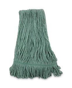 Boardwalk®Narrowband Looped-End Mop Head, Premium Standard Head, Cotton/Rayon Fiber, Medium, Green, 12/Carton