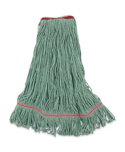 Boardwalk®Narrowband Looped-End Mop Head, Premium Standard Head, Cotton/Rayon Fiber, Large, Green