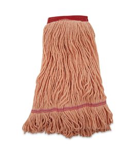Boardwalk®Super Loop Wet Mop Head, Cotton/Synthetic Fiber, 5" Headband, Large Size, Orange, 12/Carton