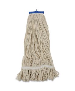 Boardwalk®Mop Head, Lie-Flat Head, Cotton Fiber, 24 oz, White, 12/Carton
