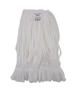 Boardwalk®Mop Head, Looped, Enviro Clean With Tailband, Medium, White, 12/Carton
