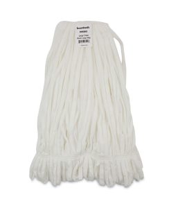 Boardwalk®Mop Head, Looped, Enviro Clean With Tailband, Cotton/Synthetic, Large, White, 12/Carton