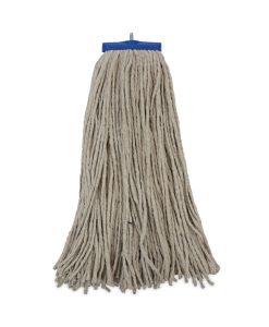 Boardwalk®Mop Head, Lie-Flat Head, Cotton Fiber, 24 oz., White, 12/Carton