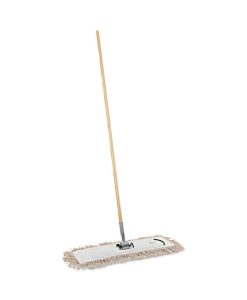 Boardwalk®Cotton Dry Mopping Kit, 24 x 5 Natural Cotton Head, 60" Natural Wood Handle