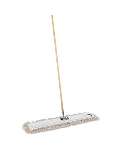 Boardwalk®Cotton Dry Mopping Kit, 36 x 5 Natural Cotton Head, 60" Natural Wood Handle