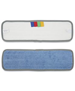 Boardwalk®Microfiber Wet Mop Head, Blue, 18 x 5, Split Microfiber, Hook and Loop Back, Dozen