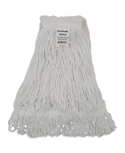 Boardwalk®Pro Loop Web/Tailband Wet Mop Head, Rayon, #24 Size, White, 12/Carton