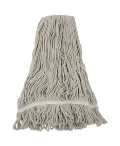 Boardwalk®Mop Head, Loop Web/Tailband, Value Standard, Cotton, No. 32, White, 12/Carton