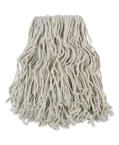 Boardwalk®Banded Cotton Mop Head, #24, White, 12/Carton