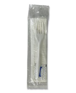 Boardwalk®Three-Piece Utensil Set, Fork/Napkin/Salt, Plastic, White, 500/Carton