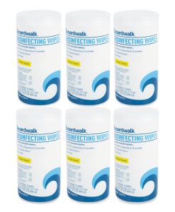 Boardwalk®Quat-Based Disinfecting Wipes, 7 x 8, Lemon Scent, 75/Canister, 6 Canisters/Carton