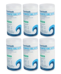 Boardwalk®Quat-Based Disinfecting Wipes, 7 x 8, Fresh Scent, 75/Canister, 6 Canisters/Carton