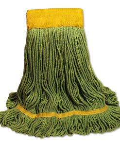 Boardwalk®EcoMop Looped-End Mop Head, Recycled Fibers, Large Size, Green