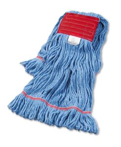 Boardwalk®Super Loop Wet Mop Head, Cotton/Synthetic Fiber, 5" Headband, Large Size, Blue