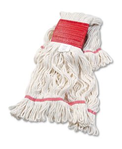Boardwalk®Super Loop Wet Mop Head, Cotton/Synthetic Fiber, 5" Headband, Large Size, White, 12/Carton