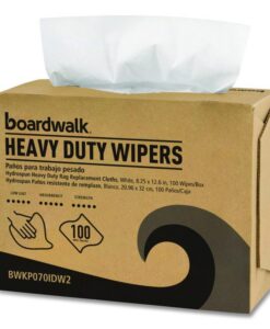Boardwalk®Hydrospun Wipers, 1-Ply, 8.25 x 12.6, White, 100 Wipes/Roll, 10 Rolls/Carton