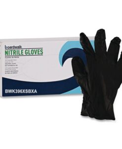 Boardwalk®396 Series Disposable General-Purpose Nitrile Gloves, Powder-Free, X-Small, 4.4 mil Thick, 9.5" Long, Black, 100/Box